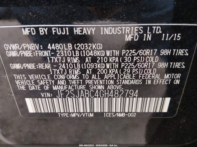 Продаж на аукціоні авто 2010 Subaru Outback 2.5i Premium, vin: 4S4BRCCC6A3339704, номер лоту: 45022823