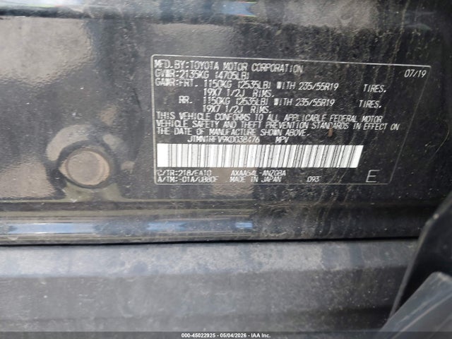 45022925 :رقم المزاد ، JTMN1RFV9KD038476 vin ، 2019 Toyota Rav4 Limited مزاد بيع