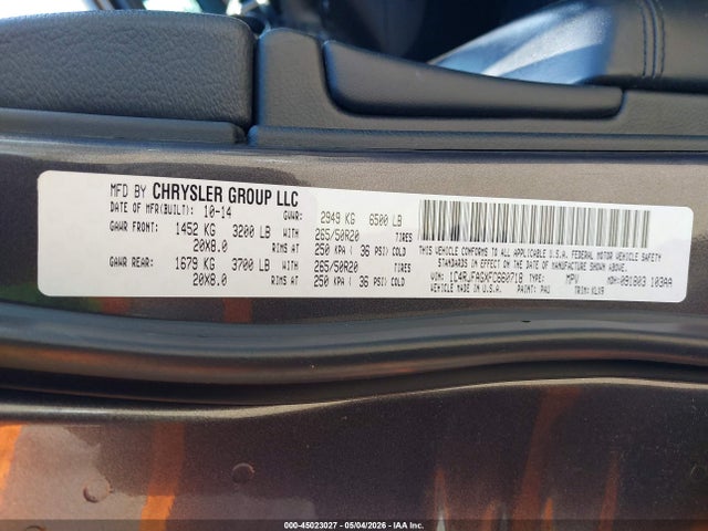 45023027 :رقم المزاد ، 1C4RJFAGXFC660718 vin ، 2015 Jeep Grand Cherokee Altitude مزاد بيع