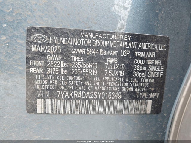7YAKR4DA2SY016349 Hyundai Ioniq 5 Limited