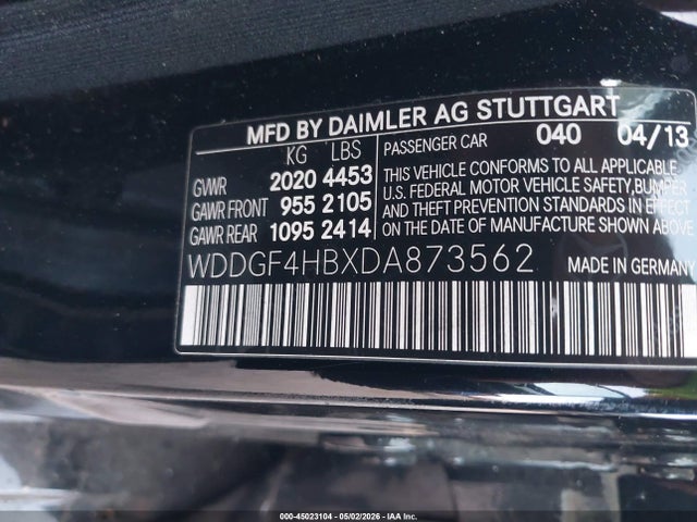 45023104 :رقم المزاد ، WDDGF4HBXDA873562 vin ، 2013 Mercedes-benz C 250 Sport مزاد بيع