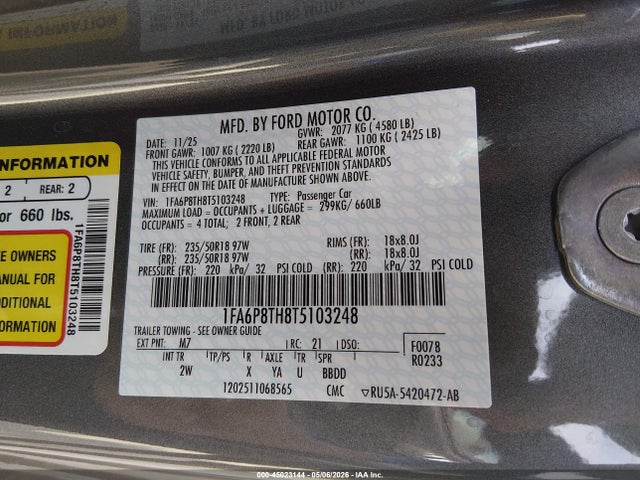 Ford Mustang Ecoboost Fastback 2026 1FA6P8TH8T5103248 Image 9