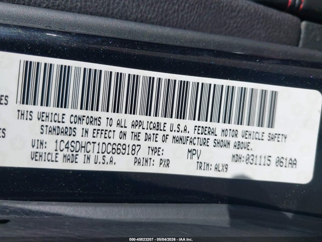 Продаж на аукціоні авто 2013 Dodge Durango R/t, vin: 1C4SDHCT1DC669187, номер лоту: 45023207
