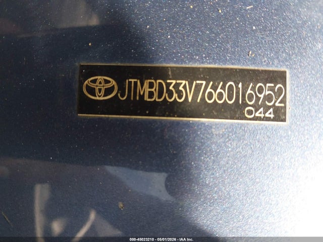 45023210 :رقم المزاد ، JTMBD33V766016952 vin ، 2006 Toyota Rav4 مزاد بيع