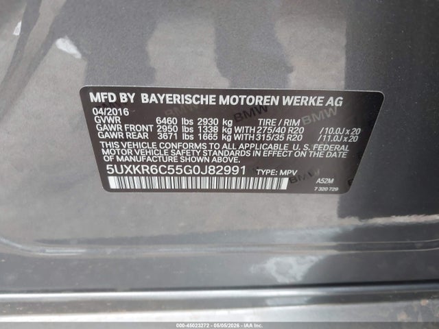 2016 Bmw X5 Xdrive50i მანქანა იყიდება აუქციონზე, vin: 5UXKR6C55G0J82991, აუქციონის ნომერი: 45023272