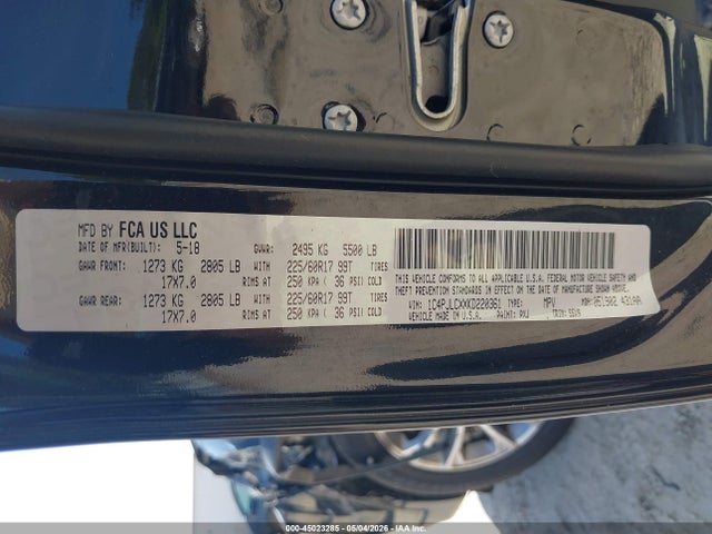 Aukcja sprzedaży 2019 Jeep Cherokee Latitude Fwd, vin: 1C4PJLCXXKD220361, numer aukcji: 45023285