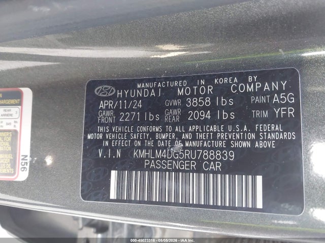 Продаж на аукціоні авто 2024 Hyundai Elantra Sel, vin: KMHLM4DG5RU788839, номер лоту: 45023318