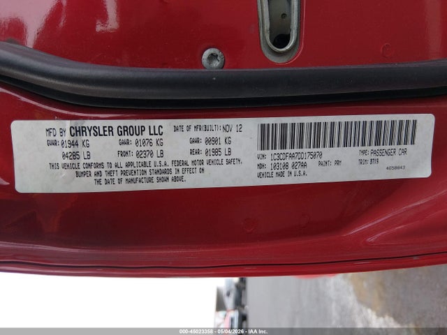 Продаж на аукціоні авто 2013 Dodge Dart Se, vin: 1C3CDFAA7DD175070, номер лоту: 45023358