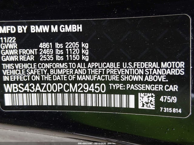 BMW M4 Competition Xdrive 2023 WBS43AZ00PCM29450 Image 9