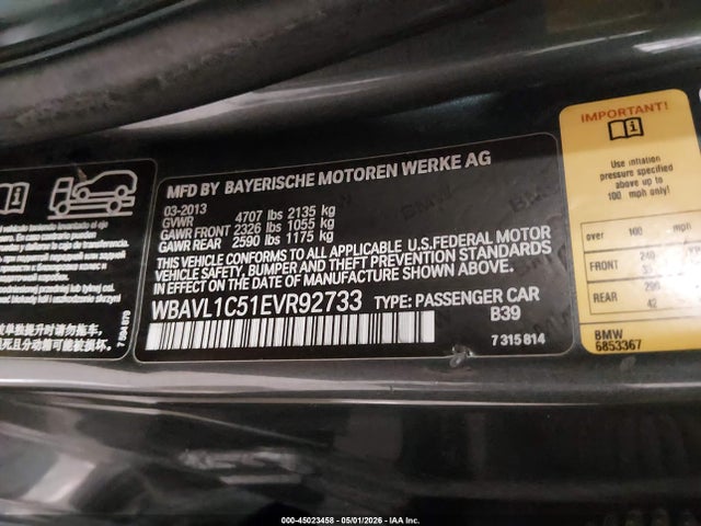 WBAVL1C51EVR92733 BMW X1 Xdrive28i