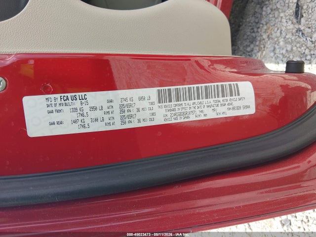 45023473 :رقم المزاد ، 2C4RDGBG8GR107571 vin ، 2016 Dodge Grand Caravan Se Plus مزاد بيع