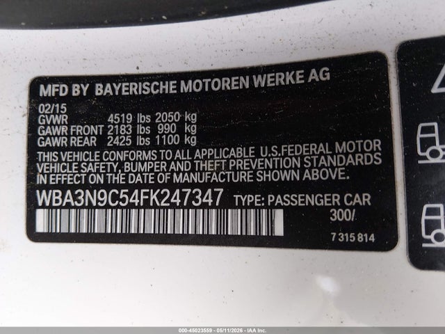 Продаж на аукціоні авто 2015 Bmw 428i Xdrive, vin: WBA3N9C54FK247347, номер лоту: 45023559