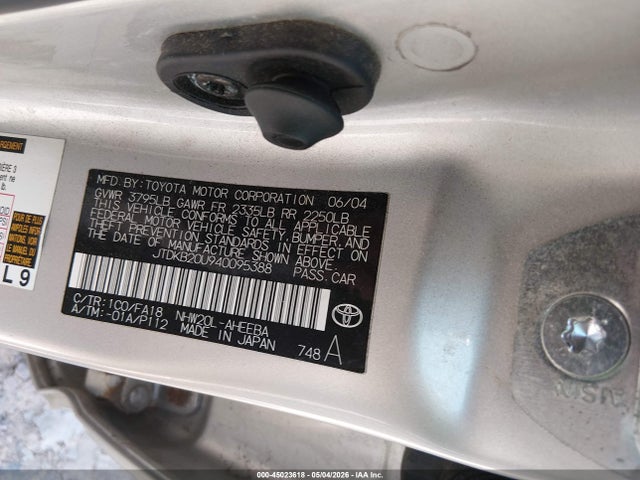 Aukcja sprzedaży 2004 Toyota Prius, vin: JTDKB20U940095388, numer aukcji: 45023618