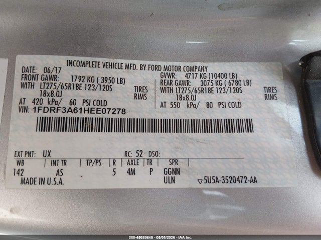 Ford F-350 Xl 2017 1FDRF3A61HEE07278 Image 9