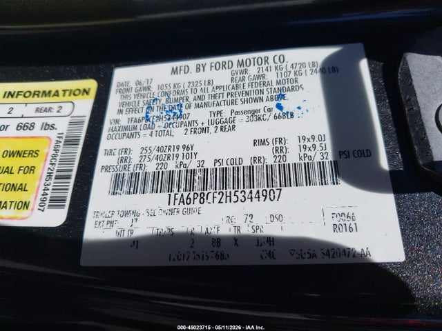 Ford Mustang Gt Premium 2017 1FA6P8CF2H5344907 Image 9