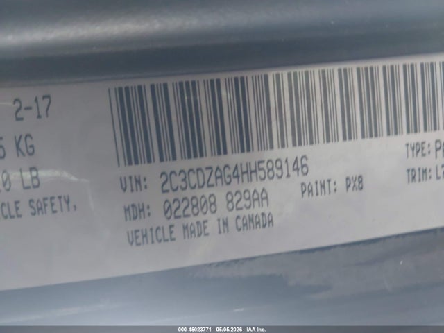45023771 :رقم المزاد ، 2C3CDZAG4HH589146 vin ، 2017 Dodge Challenger Sxt مزاد بيع