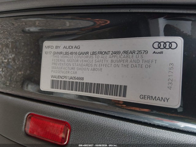 Продаж на аукціоні авто 2018 Audi A5 2.0t Premium, vin: WAUENCF51JA054668, номер лоту: 45023827