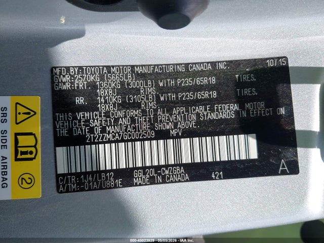 Lexus RX 350 2016 2T2ZZMCA7GC002509 Image 9