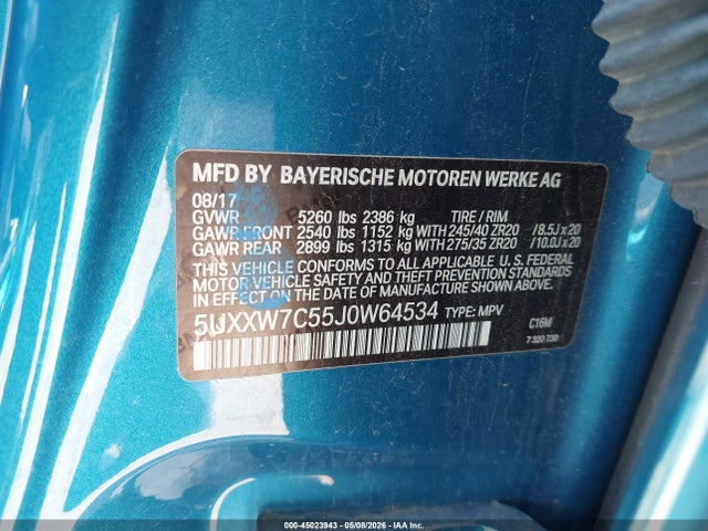 5UXXW7C55J0W64534 BMW X4 M40i