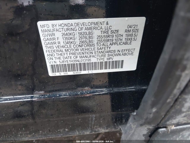 Продаж на аукціоні авто 2022 Acura Mdx Standard, vin: 5J8YE1H35NL013195, номер лоту: 45023961