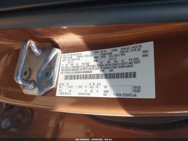 Продаж на аукціоні авто 2017 Ford Escape Se, vin: 1FMCU0GD4HUA68828, номер лоту: 45024002