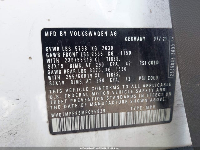 WVGTMPE23MP055829 Volkswagen ID.4 PRO S