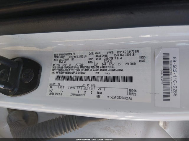 Ford F-150 Xl 2021 1FTEW1EB9MFB64869 Image 9