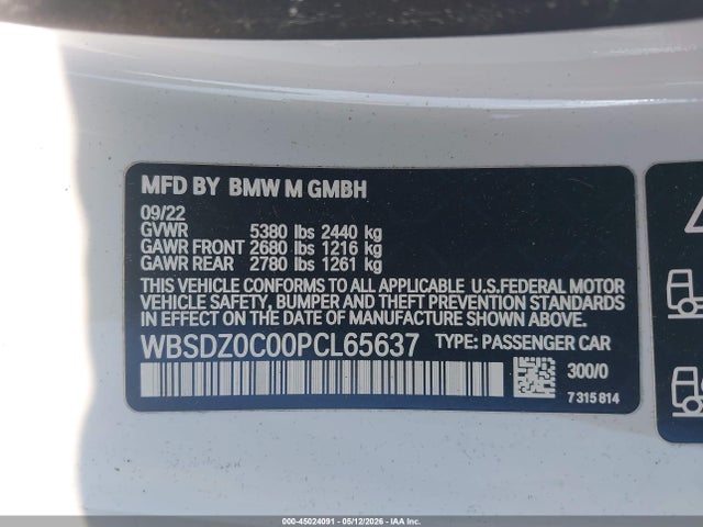 Продажа на аукционе авто 2023 Bmw M8 Cabriolet Competition, vin: WBSDZ0C00PCL65637, номер лота: 45024091