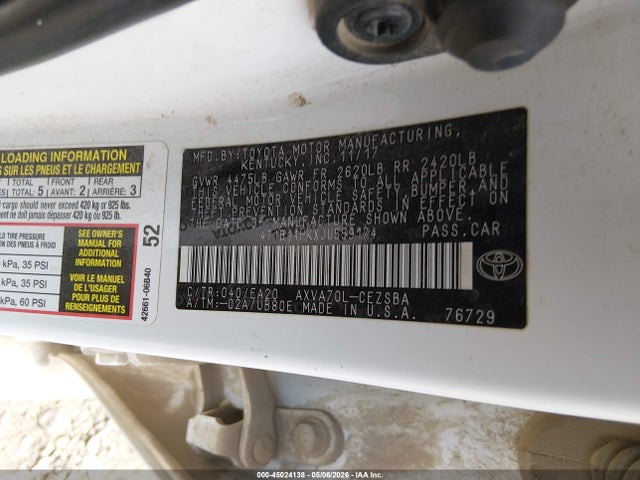 2018 Toyota Camry Se მანქანა იყიდება აუქციონზე, vin: 4T1B11HKXJU559174, აუქციონის ნომერი: 45024138