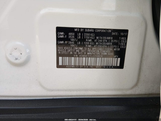 Aukcja sprzedaży 2018 Subaru Outback 3.6r Touring, vin: 4S4BSETC5J3258628, numer aukcji: 45024151