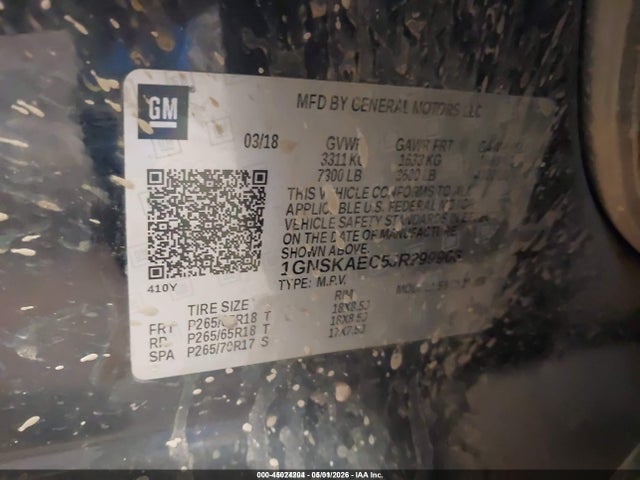 1GNSKAEC5JR299906 Chevrolet Tahoe Ls