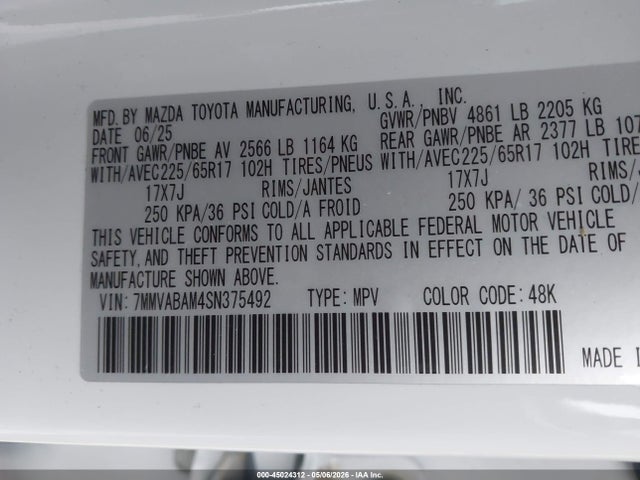 Продажа на аукционе авто 2025 Mazda Cx-50 2.5 S Select Package, vin: 7MMVABAM4SN375492, номер лота: 45024312