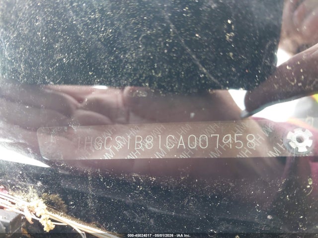 45024317 :رقم المزاد ، 1HGCS1B81CA007958 vin ، 2012 Honda Accord 2.4 Ex-l مزاد بيع