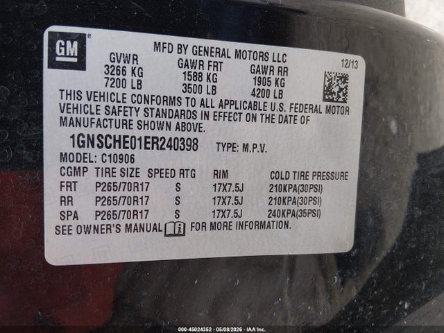 Продаж на аукціоні авто 2014 Chevrolet Suburban 1500 Ls, vin: 1GNSCHE01ER240398, номер лоту: 45024352