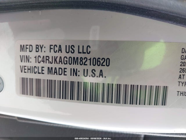 Продажа на аукционе авто 2021 Jeep Grand Cherokee L Altitude 4x4, vin: 1C4RJKAG0M8210620, номер лота: 45024354