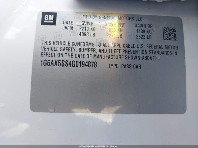 1G6AX5SS4G0194878 Cadillac Cts Luxury Collection