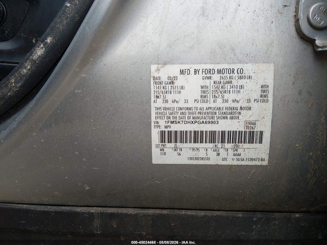Aukcja sprzedaży 2023 Ford Explorer Xlt, vin: 1FMSK7DHXPGA69903, numer aukcji: 45024468