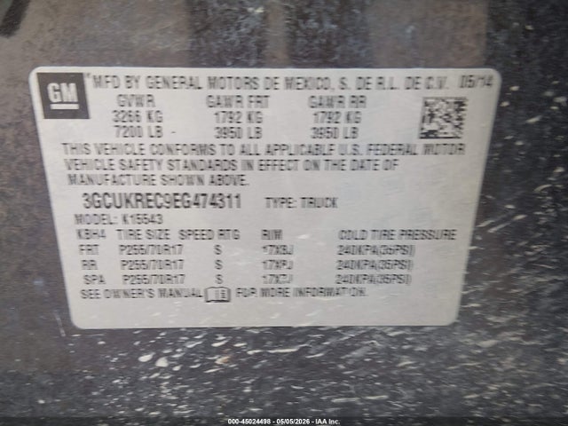 Chevrolet Silverado 1500 1lt 2014 3GCUKREC9EG474311 Image 9