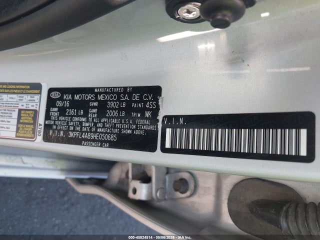 Aukcja sprzedaży 2017 Kia Forte Ex, vin: 3KPFL4A89HE050685, numer aukcji: 45024514