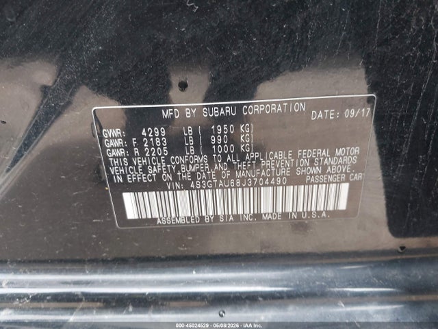 Продажа на аукционе авто 2018 Subaru Impreza 2.0i Limited, vin: 4S3GTAU68J3704490, номер лота: 45024529