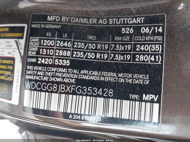 Продажа на аукционе авто 2015 Mercedes-benz Glk 350 4matic, vin: WDCGG8JBXFG353428, номер лота: 45024578
