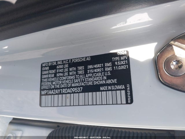 Porsche Cayenne 2024 WP1AA2AY1RDA09537 Image 9