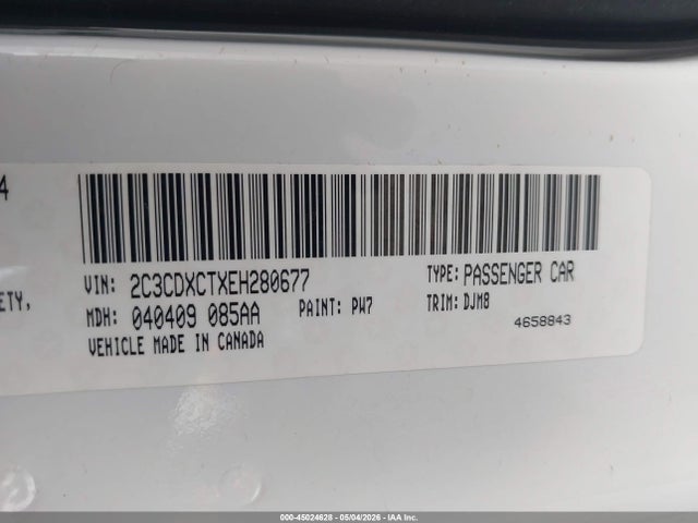 Auction sale of the 2014 Dodge Charger R/t 100th Anniversary, vin: 2C3CDXCTXEH280677, lot number: 45024628