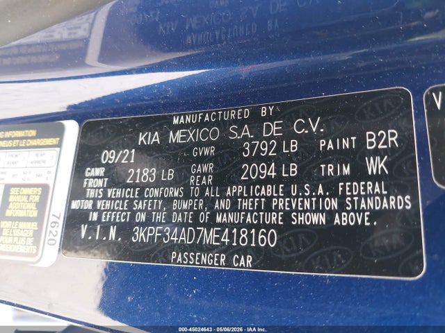 KIA Forte Gt-line 2021 3KPF34AD7ME418160 Image 9
