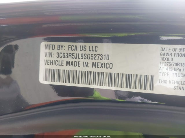3C63R5JL9SG527310 RAM 2500 Lone Star 4x4 8&#039; Box