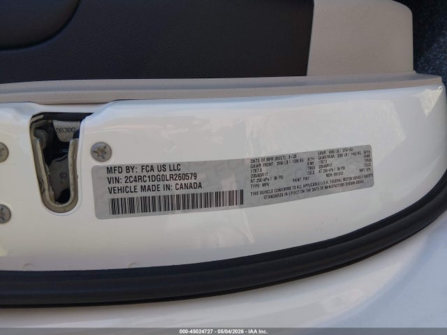 Aukcja sprzedaży 2020 Chrysler Voyager Lxi, vin: 2C4RC1DG0LR260579, numer aukcji: 45024727