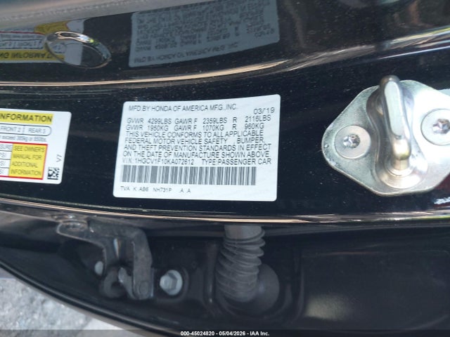 1HGCV1F10KA072612 Honda ACCORD LX