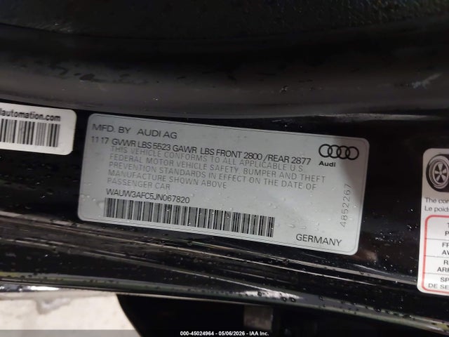 Aukcja sprzedaży 2018 Audi A7 3.0t Premium Plus, vin: WAUW3AFC5JN067820, numer aukcji: 45024964