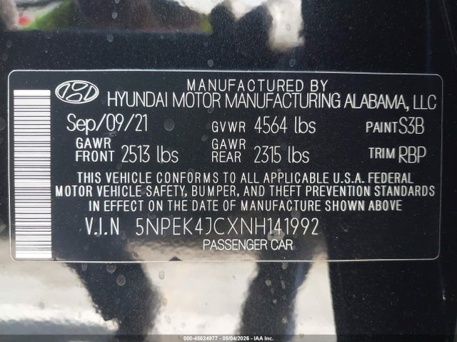 5NPEK4JCXNH141992 Hyundai Sonata N Line Night Edition