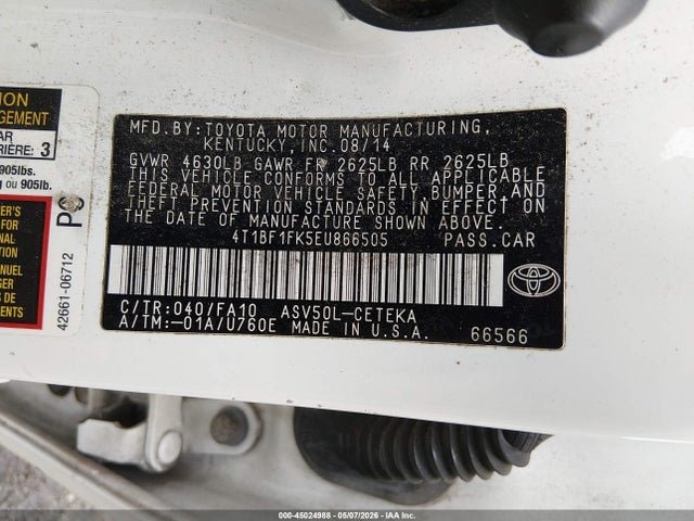 Aukcja sprzedaży 2014 Toyota Camry L, vin: 4T1BF1FK5EU866505, numer aukcji: 45024988
